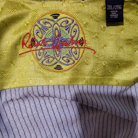 Robert Graham Mens Blue Stripped Button Shirt - Picture 6 of 8